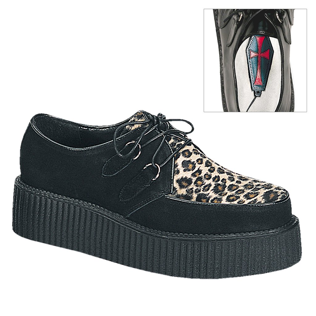 Creepers Demonia Creeper 400 Suède Homme - Noir 96854-WQJN